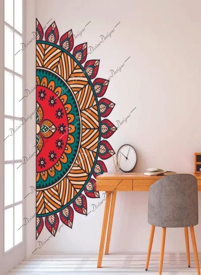 DivineDesigns ملصق فني ذاتي اللصق بتصميم نصف ماندالا من ديفاين ديزاينز للمنزل - Image 1